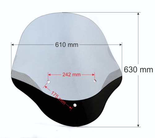 motorcycle windshield MP3 500 PIAGGIO-wymiara